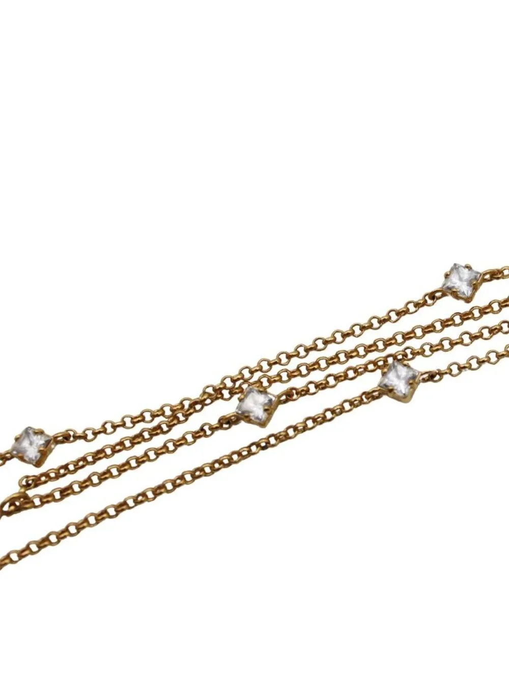 Louis Vuitton Necklace LV Gold Rhinestone Layering Style